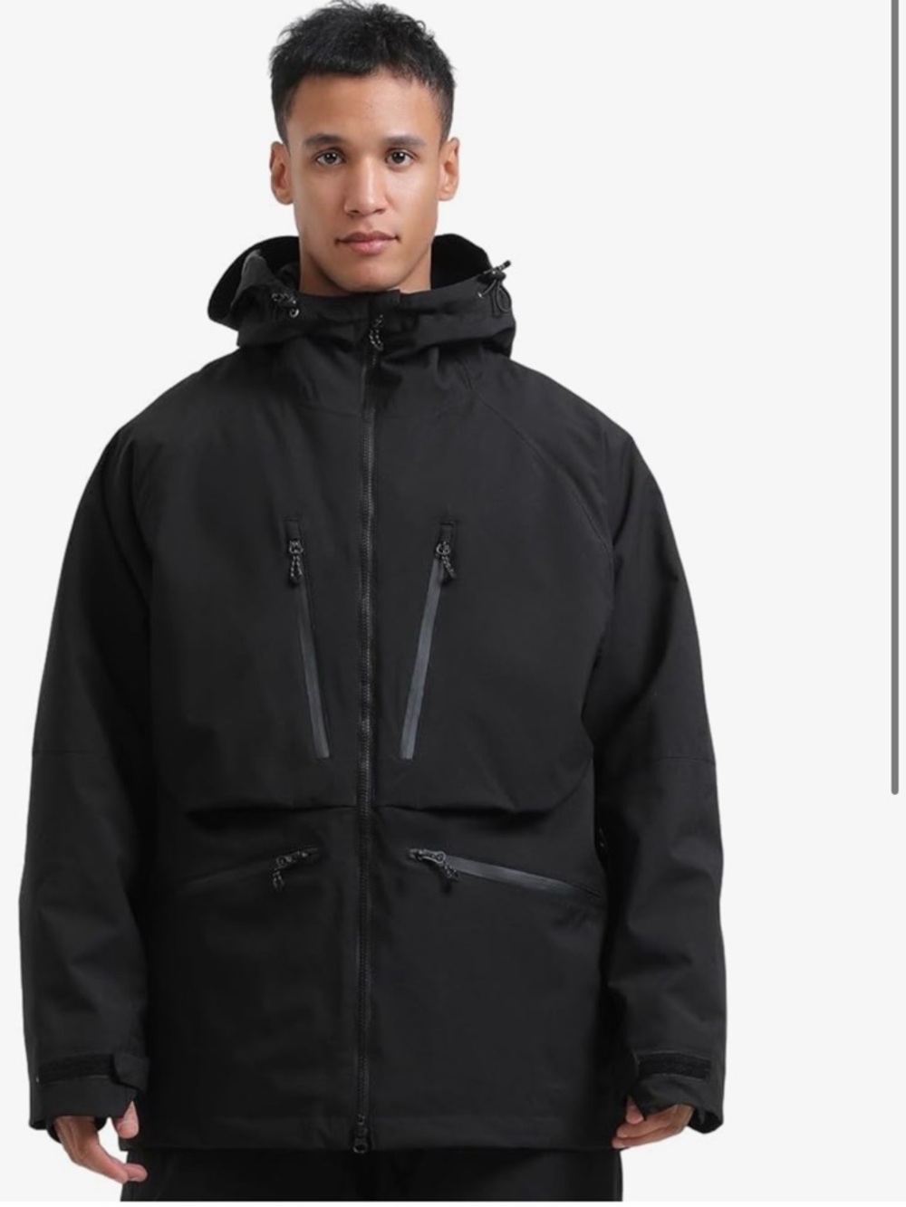 Gsou Snow Men’s Black Ski Snowboard Jacket Waterproof Hooded NWOT Size XL